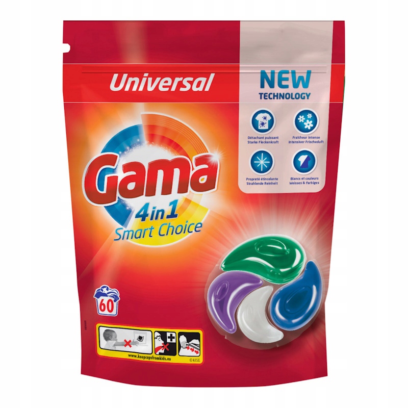 Levně Gama Universal 4 in 1 – Kapsle na praní, univerzální – 60 kusů