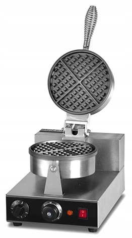 Vaflovač kulatý na vafle Belgický styl 50–300 °C 1,2 kW HKN-GES1M Deluxe