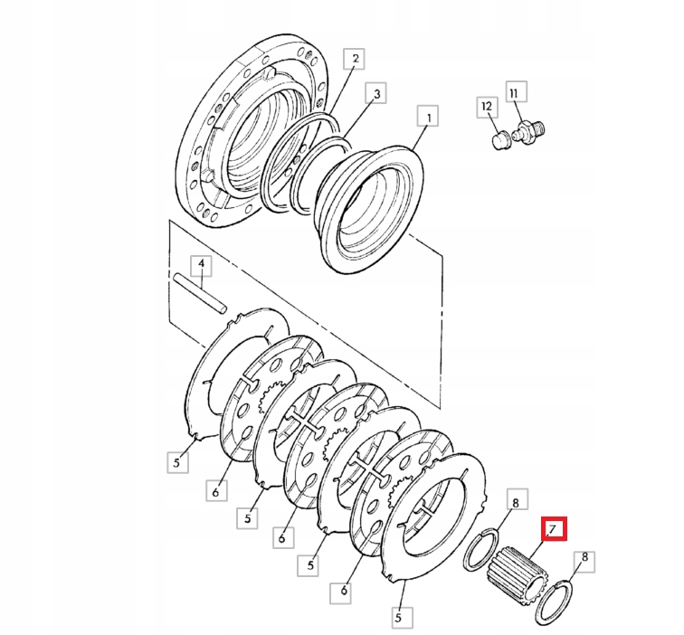 ВТУЛКА ЗУБЧАТЫХ ТОРМОЗНЫХ ДИСКОВ JCB 331/11963