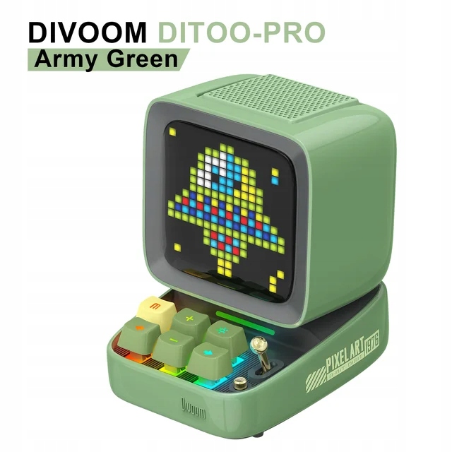 Głośnik przenośny bezprzewodowy Divoom DitooPRO zielony 15W Bluetooth Retro