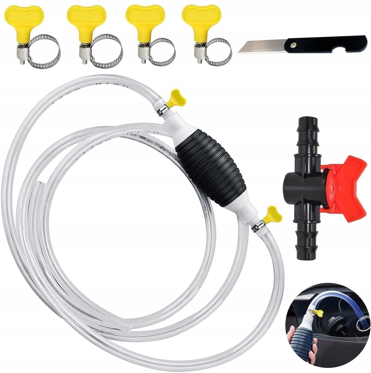 

Ręczna Pompka Pompa Paliwa Gruszka Do Oleju+wąż 2M