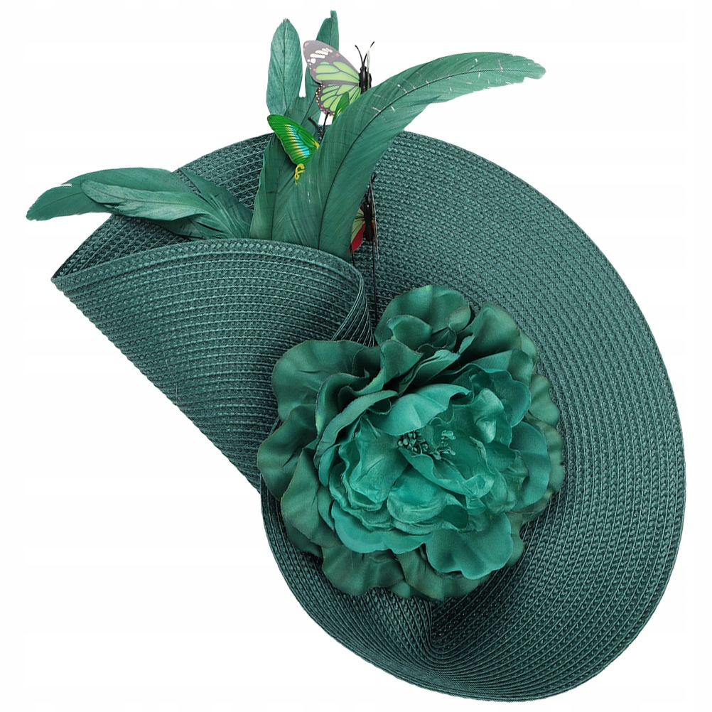 Słomkowy fascynator z opaską ślubną