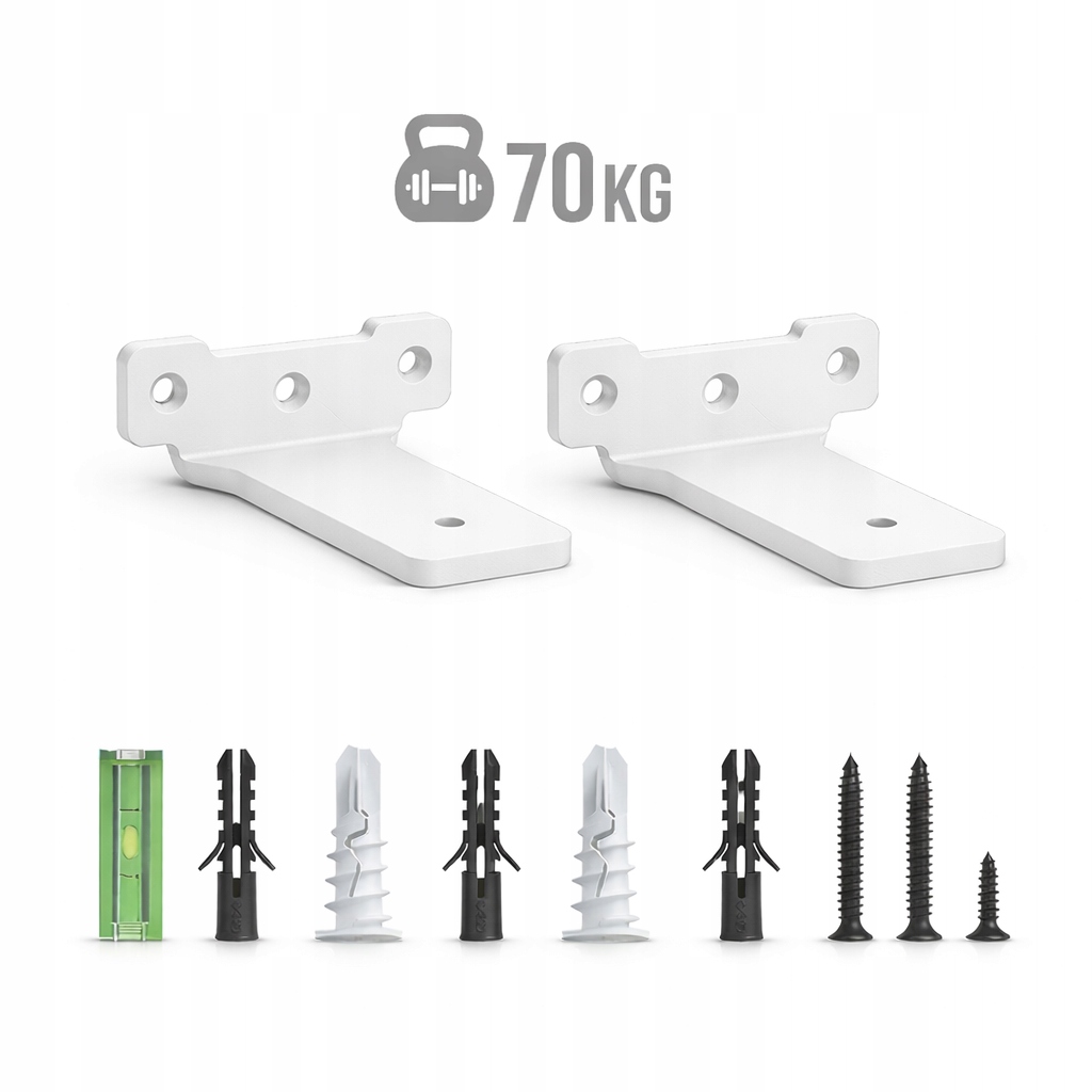 WSPORNIK TYP T 10 cm, UCHWYT PÓŁKI DREWNIANEJ, PODPÓRKA, LOFT, BIAŁY