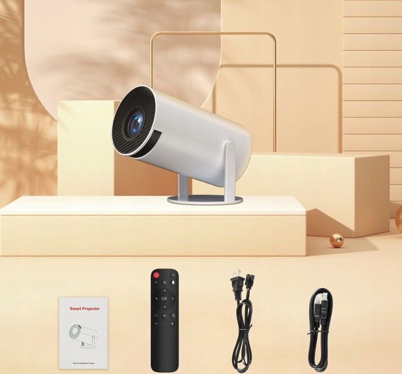 PROJEKTOR DOMOWY OBROTOWY ANDROID TV WIFI FULL HD PRZENOŚNY GŁOŚNIK WYJAZDY Wbudowane głośniki tak