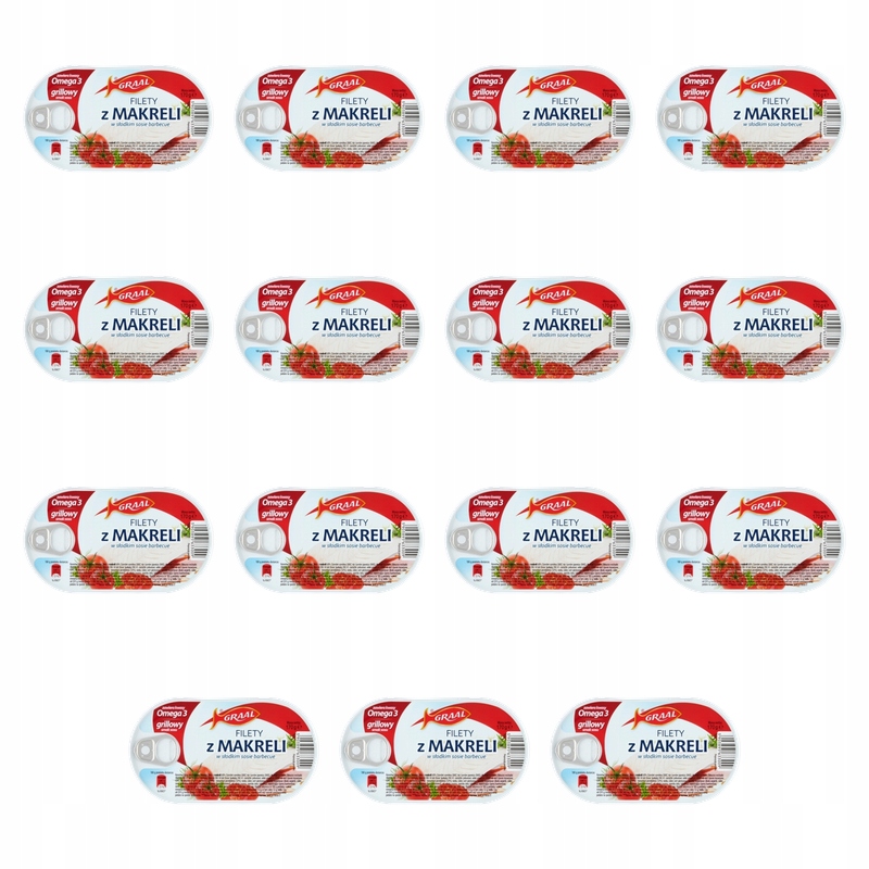 Filety z Makreli w Słodkim Sosie Barbecue Makrela w Puszce 170g Graal X15
