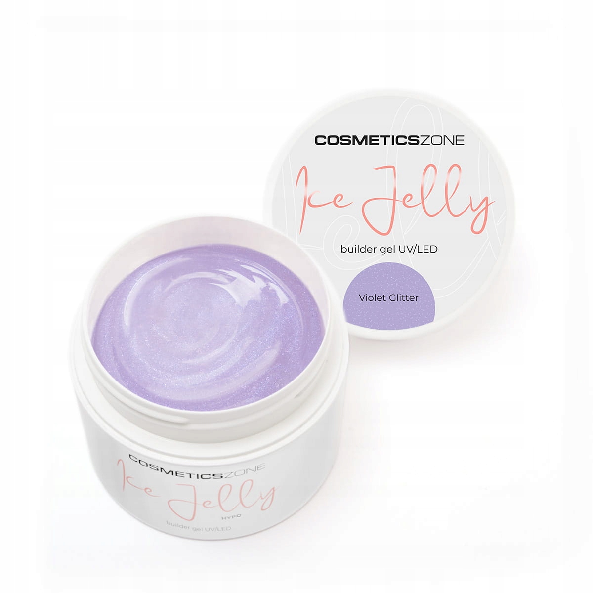 Żel do przedłużania paznokci Uv Led galaretka Ice Jelly Violet Glitter