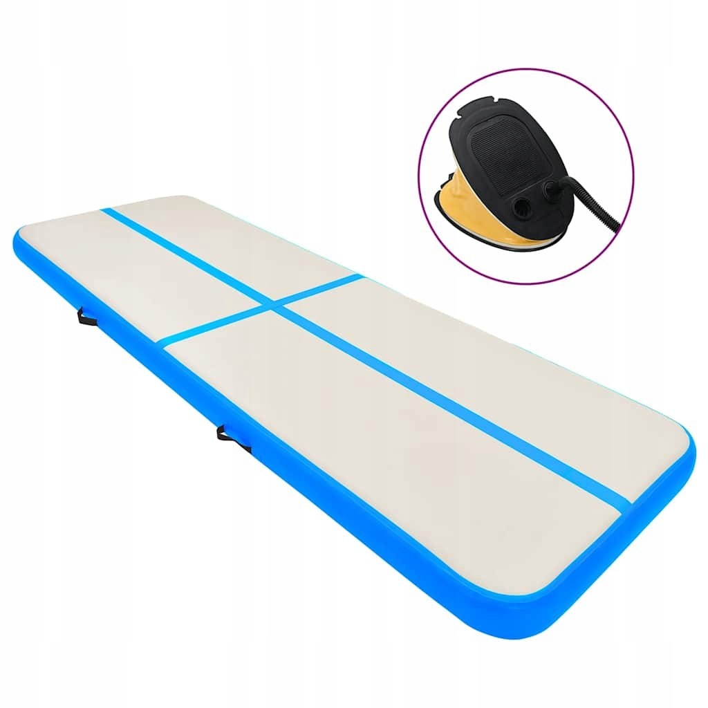 Mata Gimnastyczna Z Pompką 500X100X20CM Pvc Niebieska