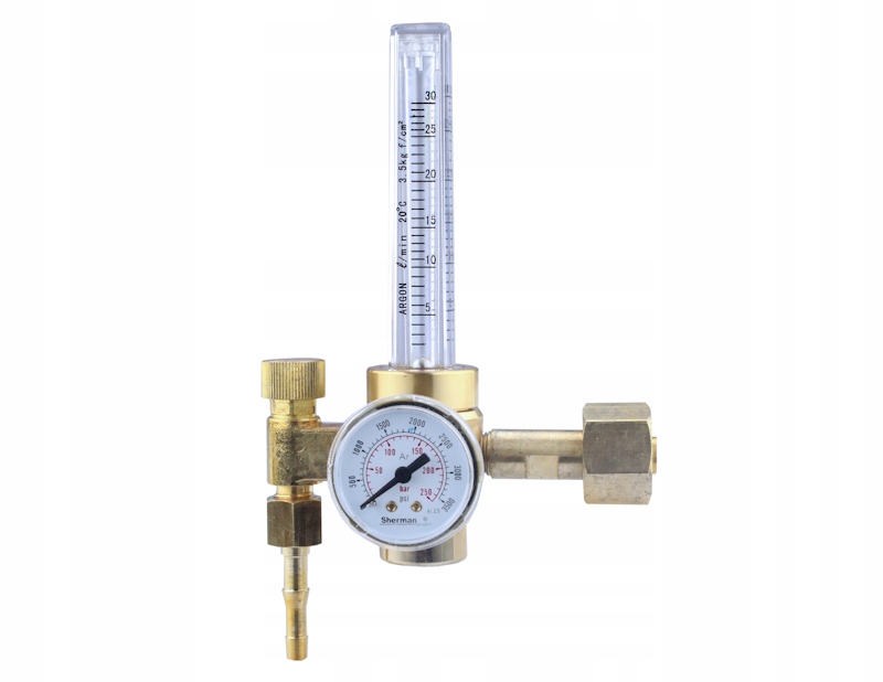 REDUKTOR GAZU Ar/CO2 Z ROTAMETREM 185 bar SHERMAN Gwint na wylocie G1/4