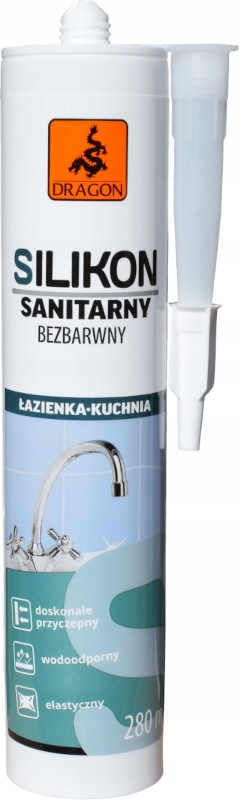 DRAGON Silikon sanitarny BEZBARWNY 280ml - kartusz