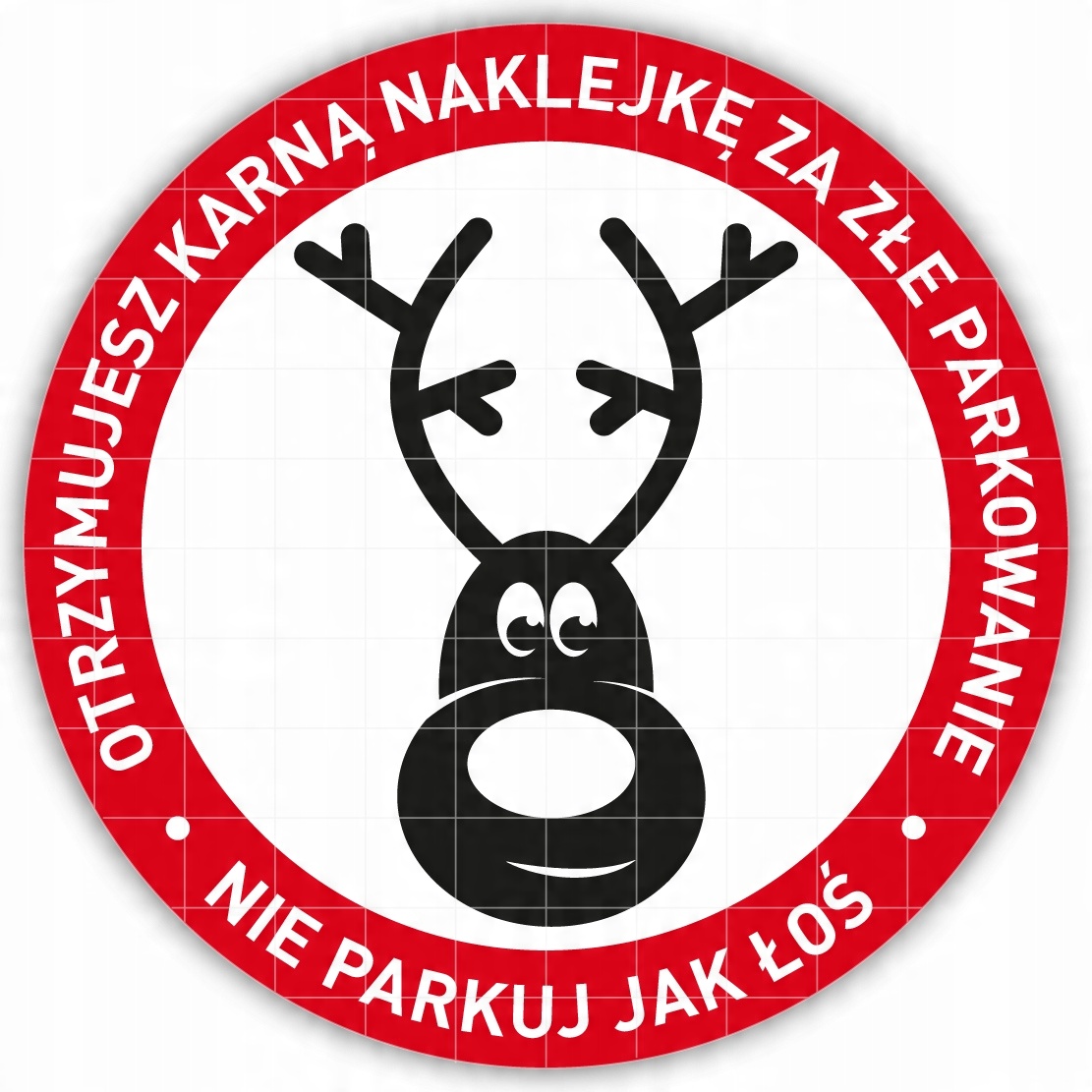 

Karne naklejki za złe parkowanie fi90mm na sztuki