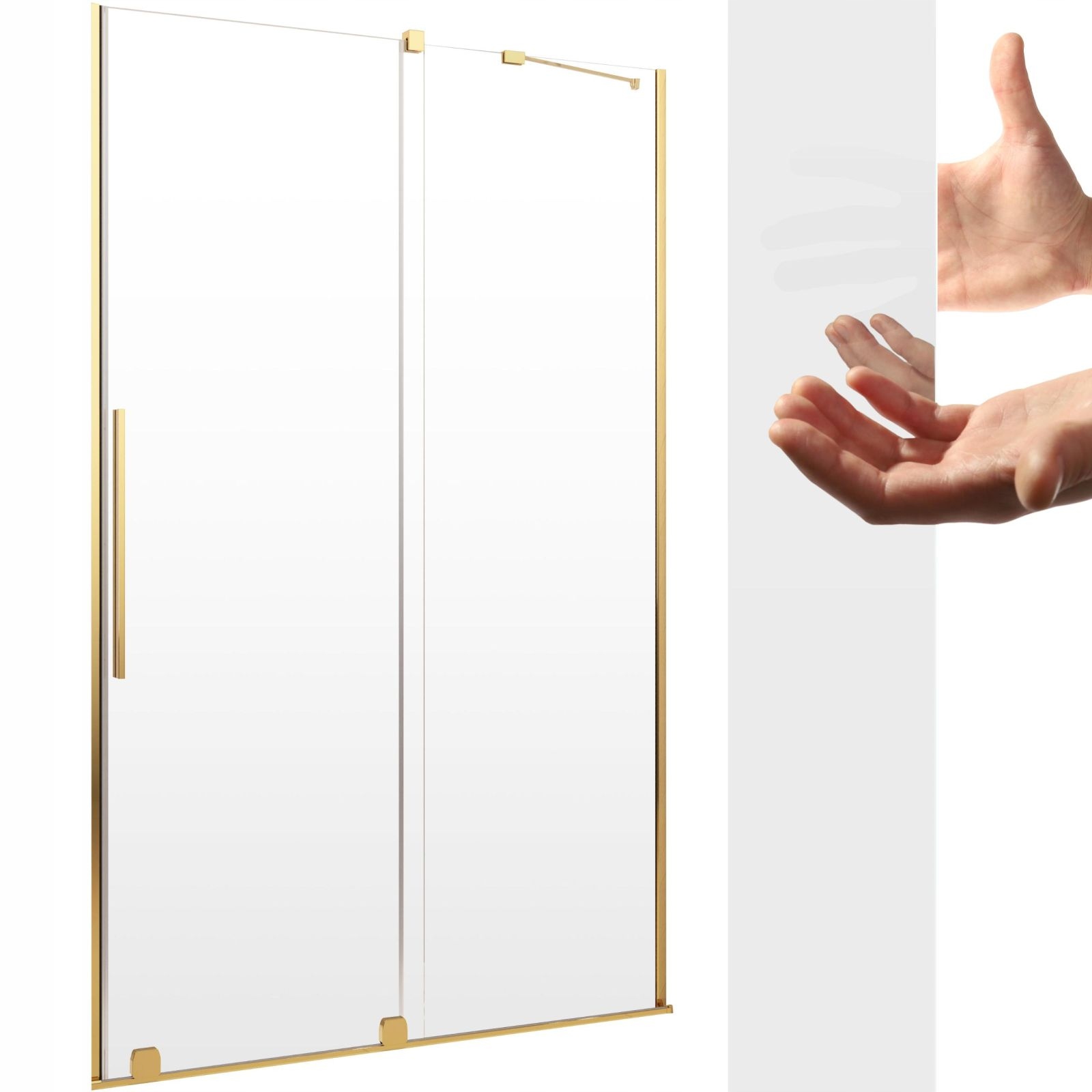 Drzwi prysznicowe przesuwne złote 100 cm P mirror