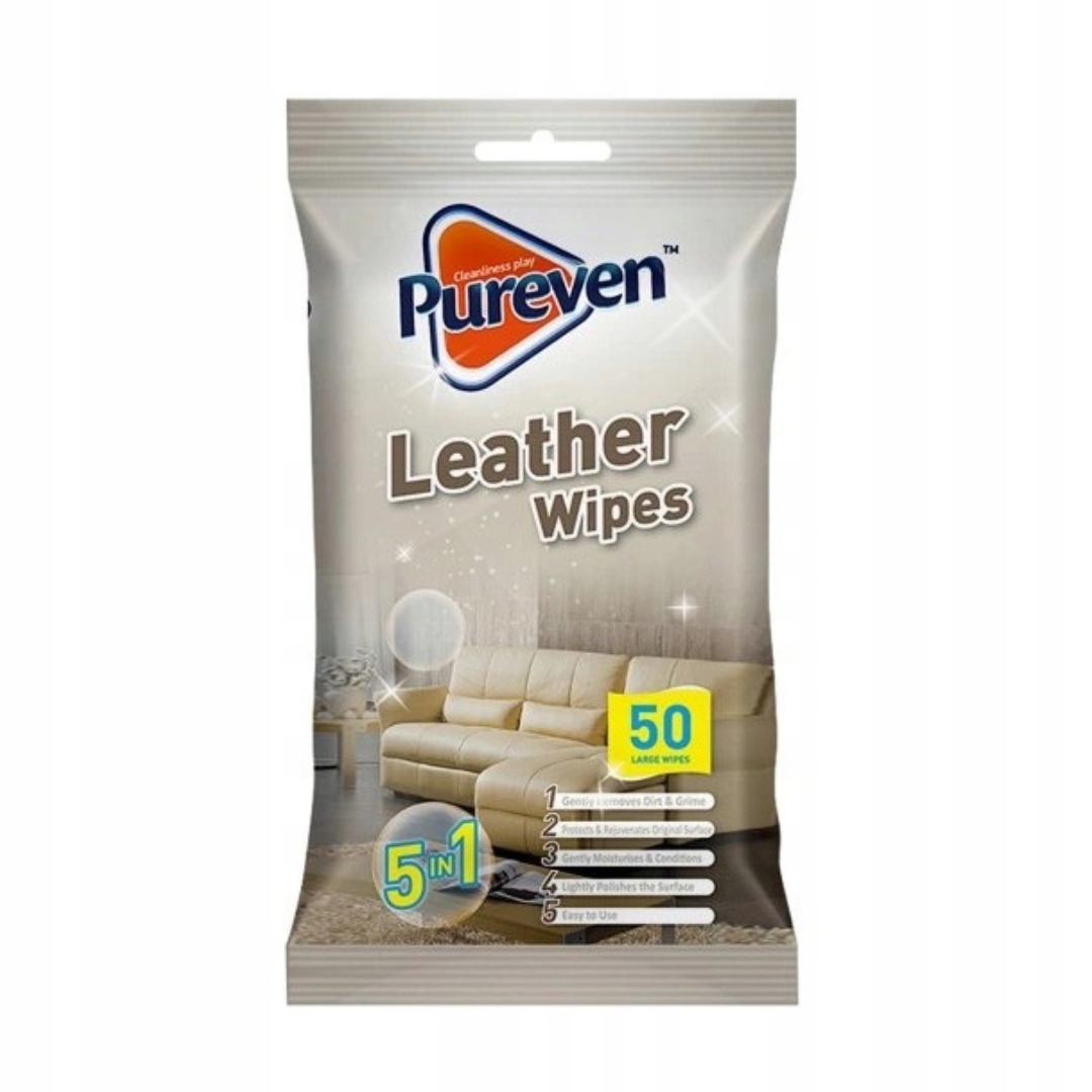 8X Pureven Leather Wipes 5in1 ubrousky na čištění kůže 50 ks