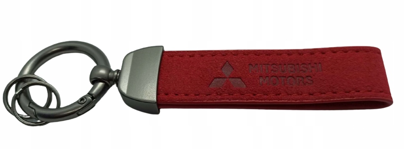 Mitsubishi Brelok Breloczek Brylok Alcantara Skóra Czerwony
