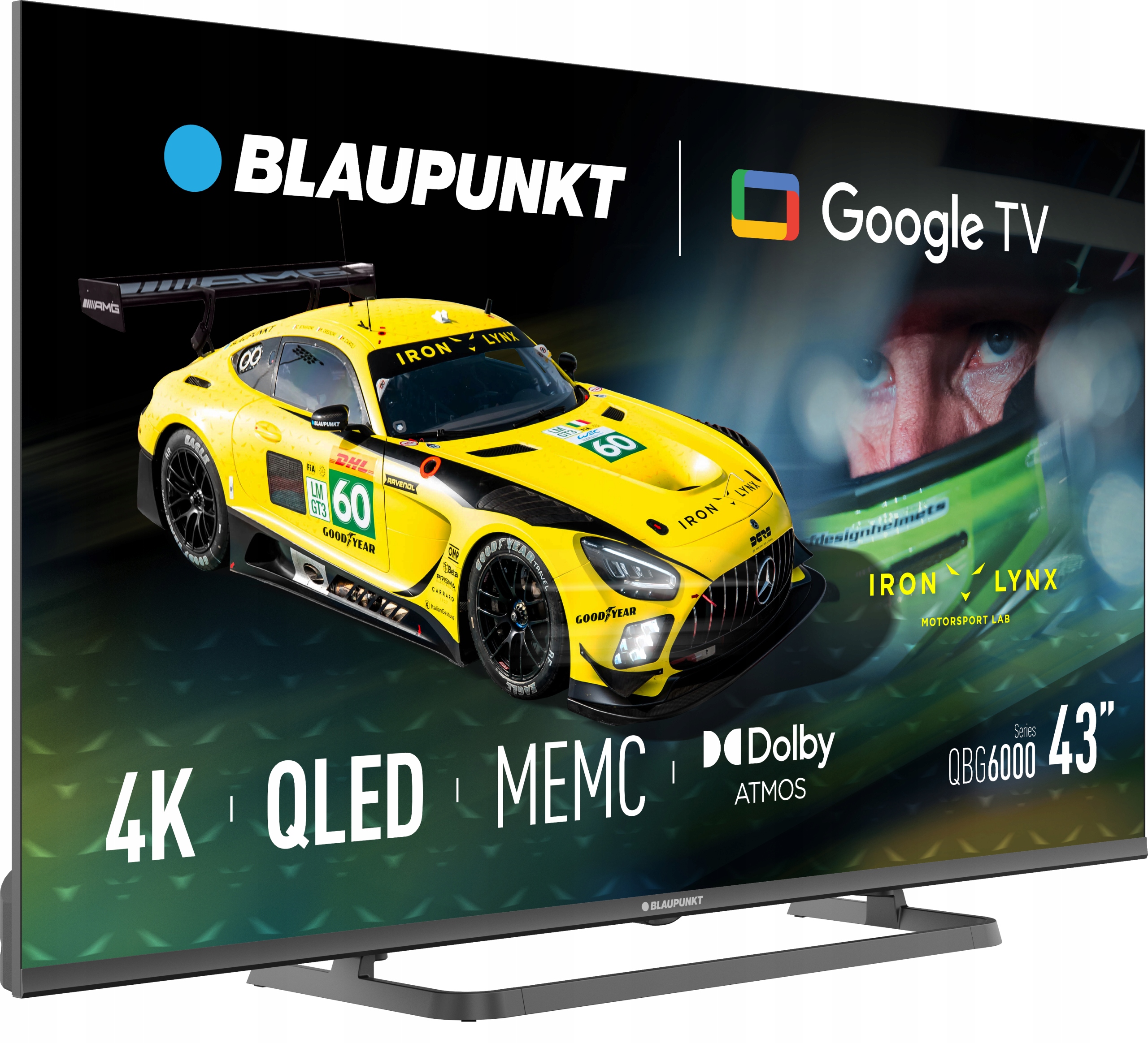 Televizor 43 Palců Qled Blaupunkt 4K Google Tv Smart Tv Dolby Vision Černý