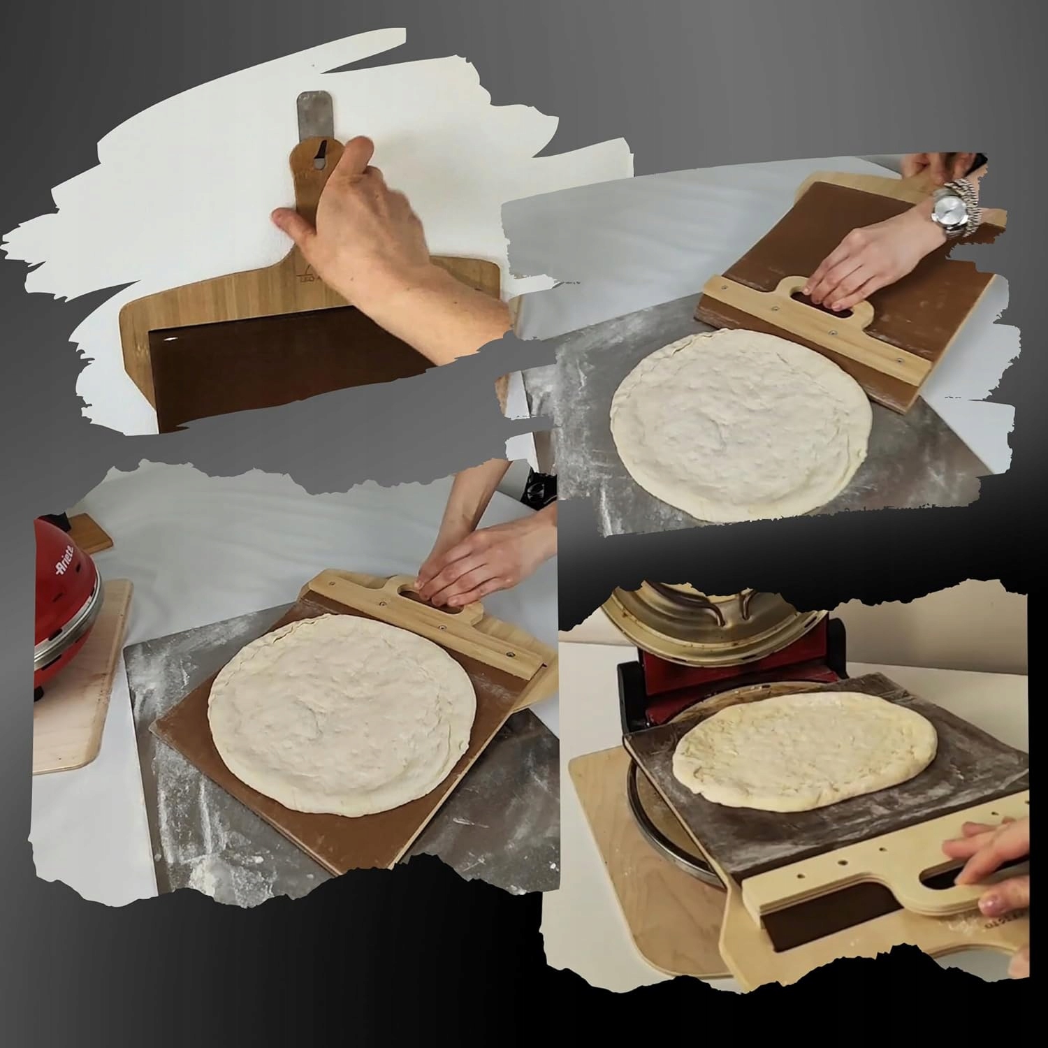 PRZESUWANA ŁOPATKA ŁOPATA DO PIZZY CIASTA CHLEBA DREWNIANY UCHWYT PREZENT Marka inna