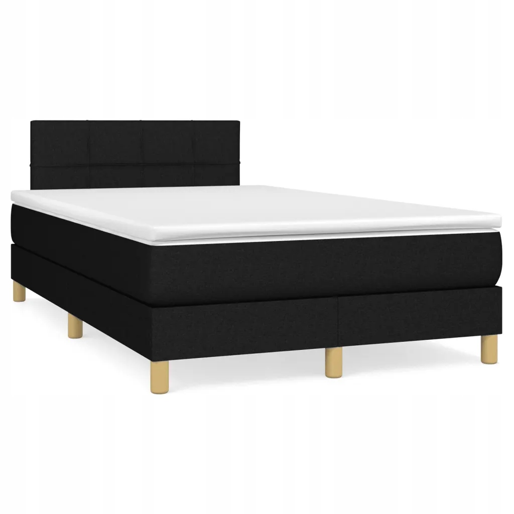 Box spring postel s matrací černá 120x190 cm textil Černý 3269774