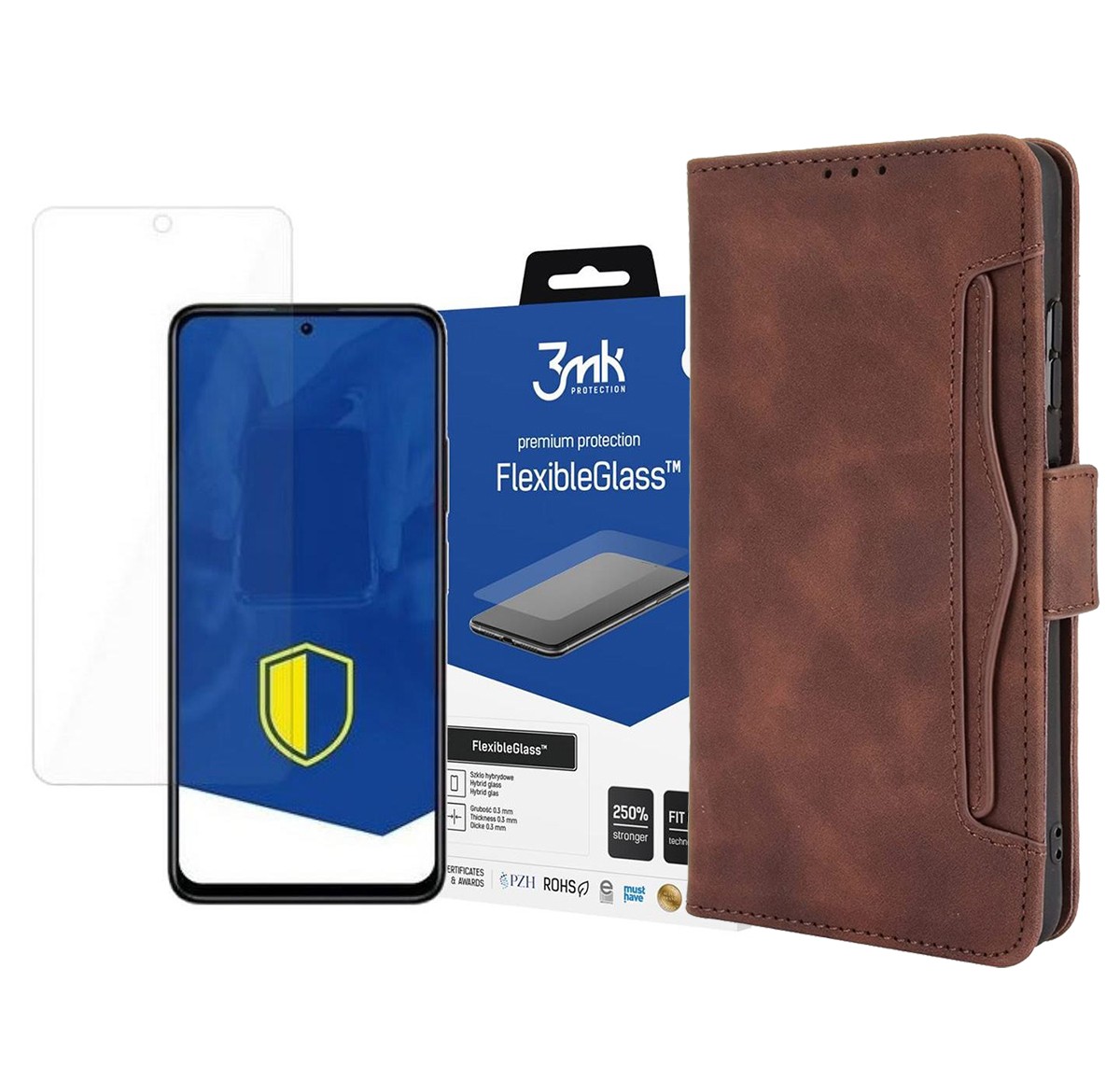 

Etui Z Klapką Do Huawei Nova Y90, Case Szkło 3MK