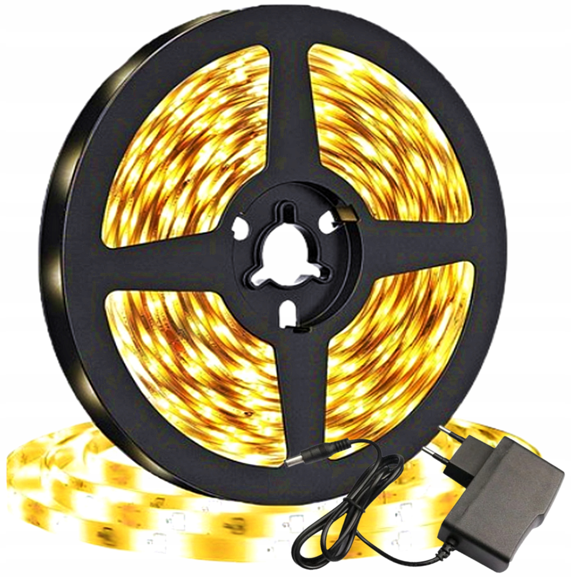 TAŚMA LED SAMOPRZYLEPNA DEKORACYJNA BIAŁA CIEPŁA WODOODPORNA 5 METRÓW 5M