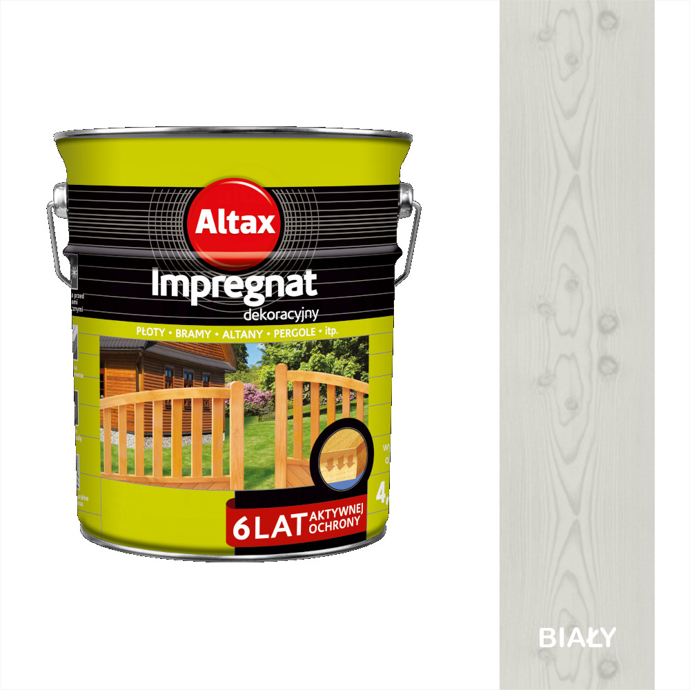 Impregnat do drewna Altax Biały 4,5L dekoracyjny do 6 lat ochrony