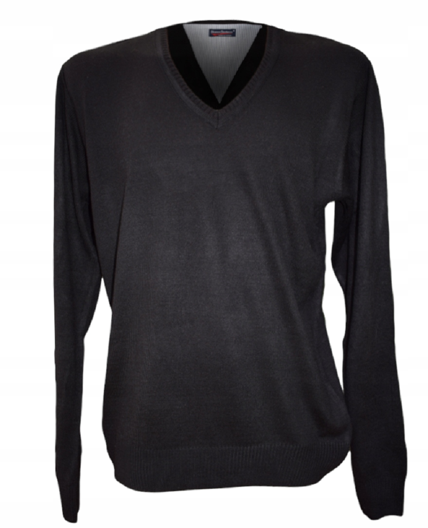 

03 031 Sweter W Serek Szpic Czarny Roz. XXXL