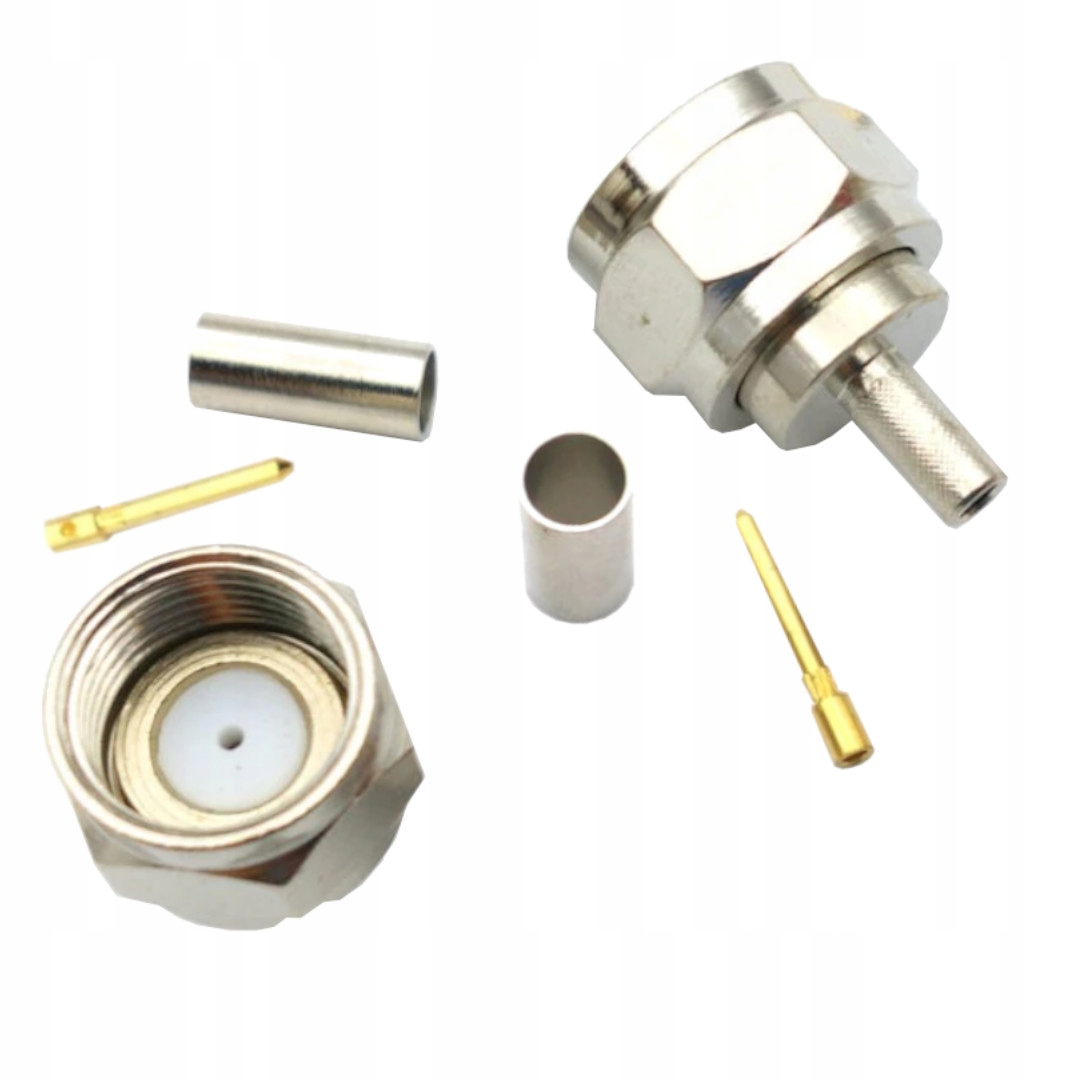 Złącze wtyk F na kabel RG174 zaciskane Długość kabla 0.15 m