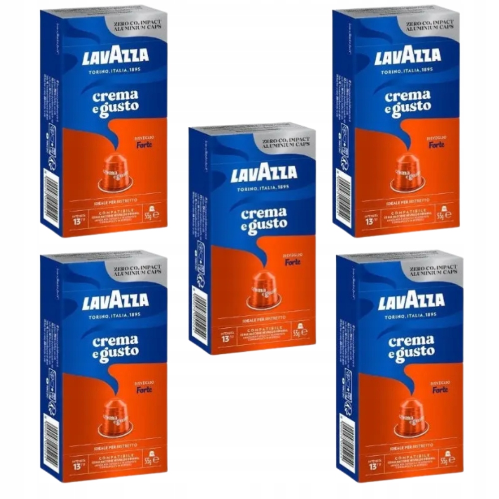 Levně Lavazza Crema e Gusto Forte Nespresso kapsle, sada 5 x 10 Ks