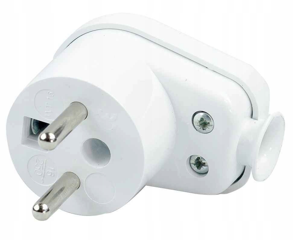 

Wtyczka kątowa z/u 16A 250V biała WT-16 Bi