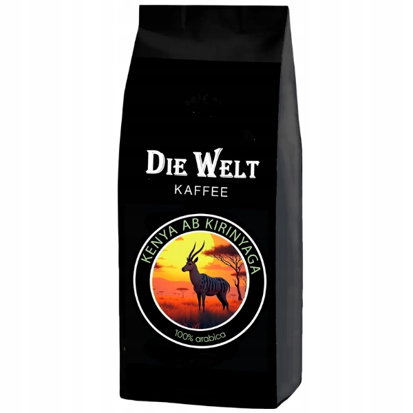 Levně Káva v zrnech 1 kg Die Welt Kaffee Keňa Kirinyaga Arabica