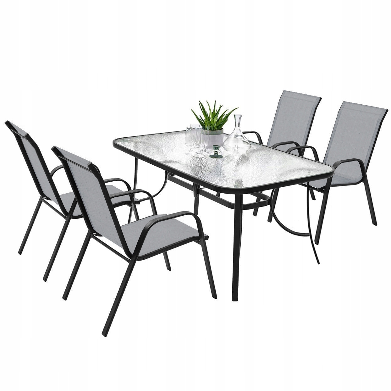 2x WYGODNE KRZESŁO OGRODOWE METALOWE BALKONOWE SZARE FOTEL MEBLE DO OGRODU EAN (GTIN) 5905258909455