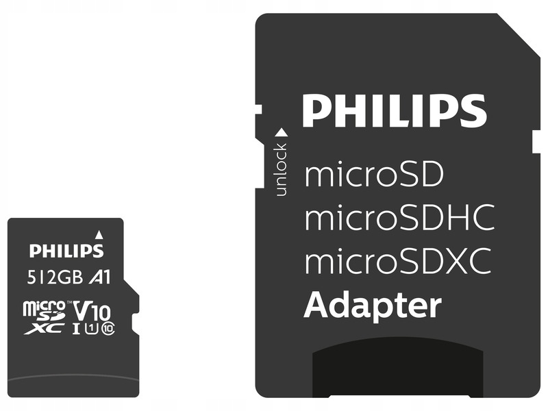 Karta pamięci PHILIPS Class SDXC 512GB + Adapter