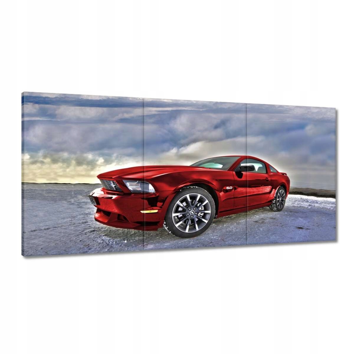 Obrazy 120x60 Červený Mustang Sníh