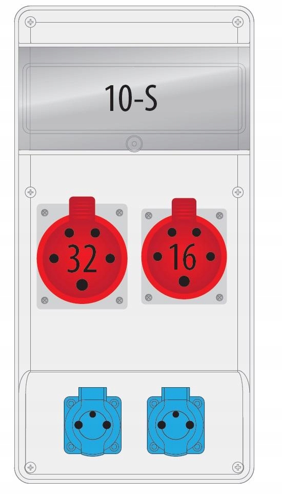 Rozvaděč 16A/5p 32A/5p 2x250V 10S SLIM-10S-3BR