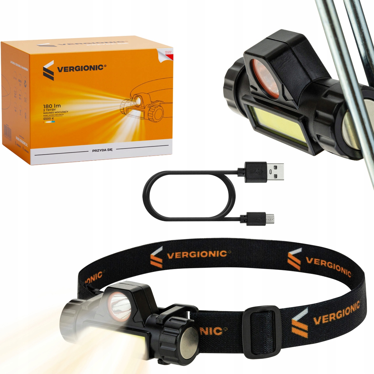 

Latarka Czołowa czołówka Led akumulatorowa +magnes