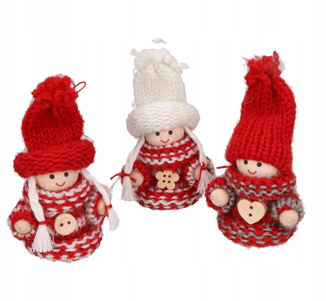 

Makoszki skrzaty zawieszki na choinkę 3szt