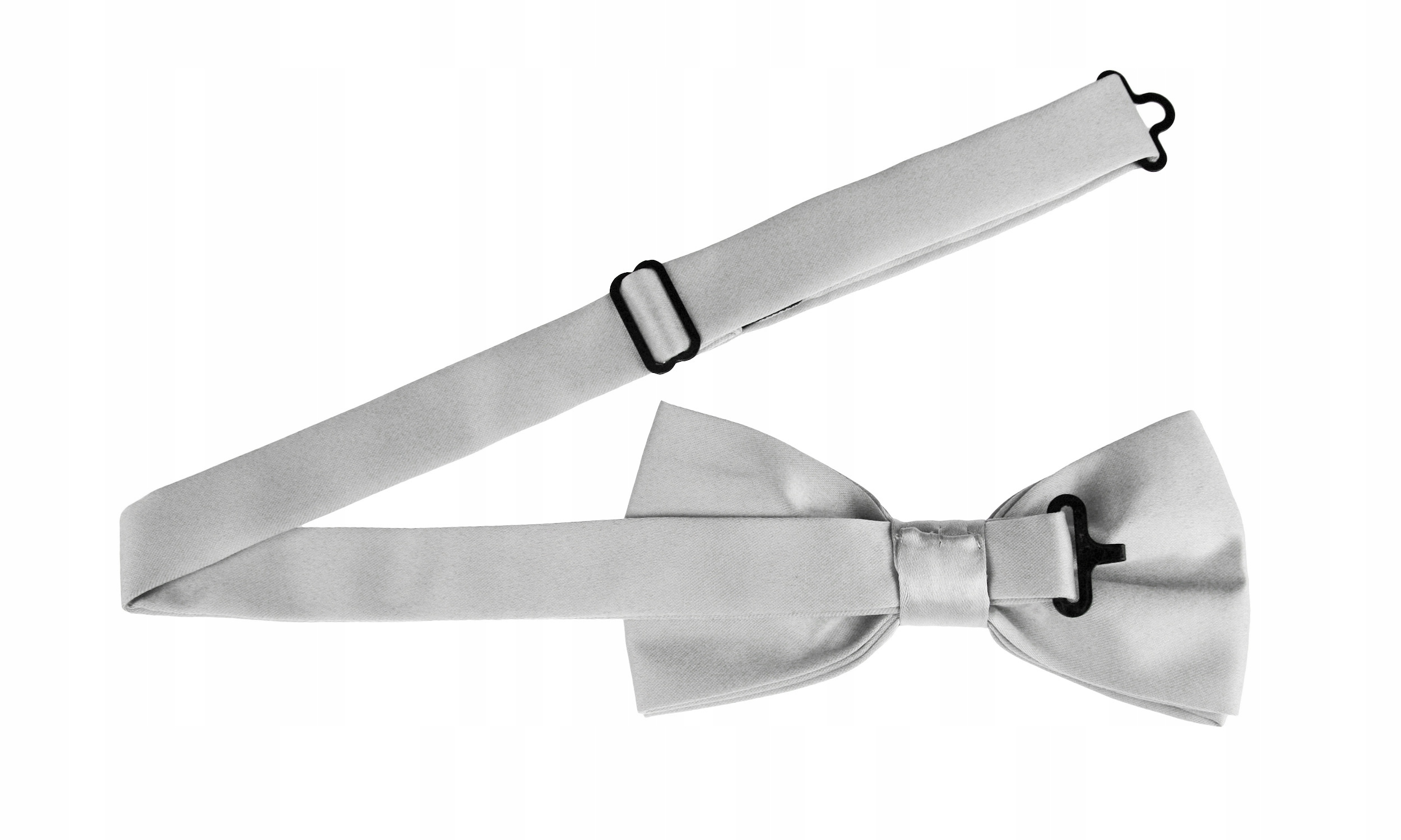 MUCHA MUSZKA MĘSKA JEDNOKOLOROWA GŁADKA SREBRNA Marka Tissino