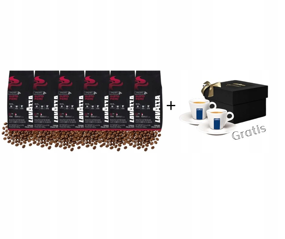 Levně Sada Káva Lavazza Gusto Pieno 6x1kg Sada šálků