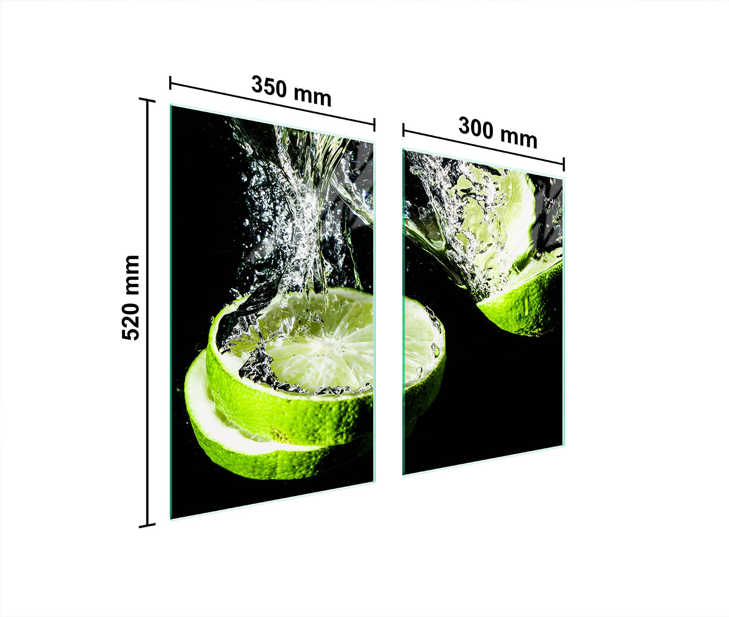 Skleněná Ochranná Deska Do Kuchyně 65x52 Limetka
