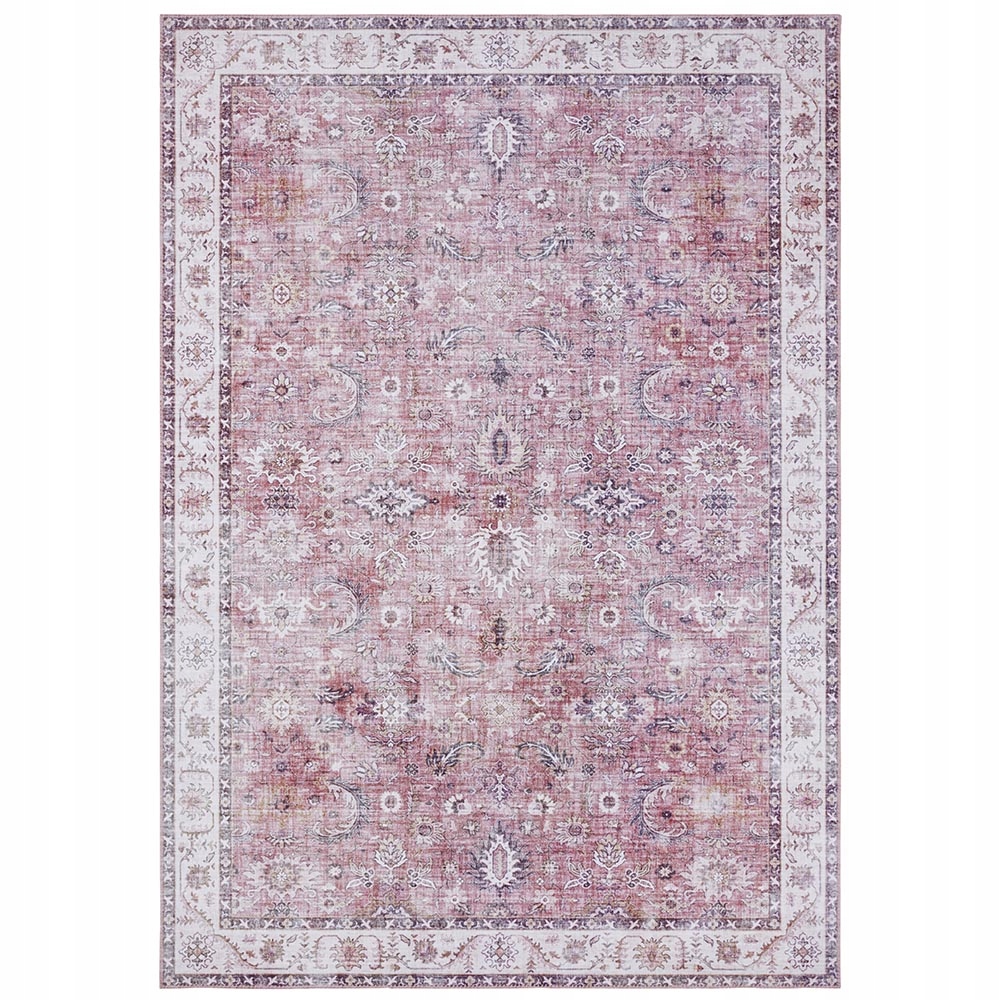 Koberec do obývacího pokoje, 160 x 230 cm, krémově růžový, plochý