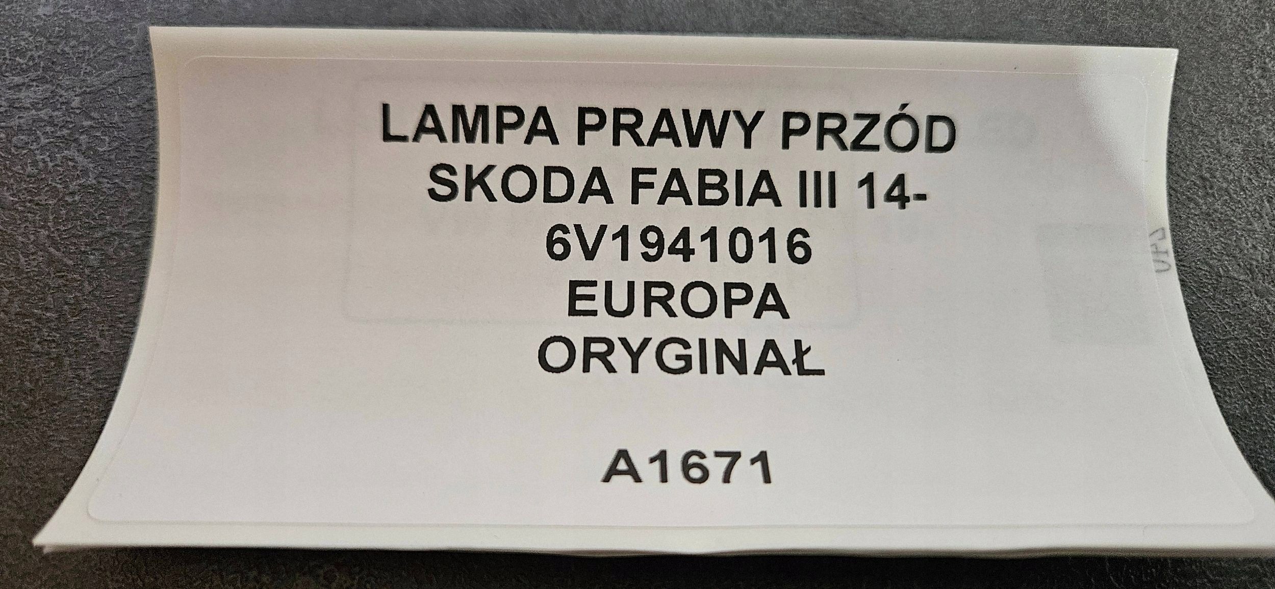 light right front SKODA FABIA III 14- original 6V1941016