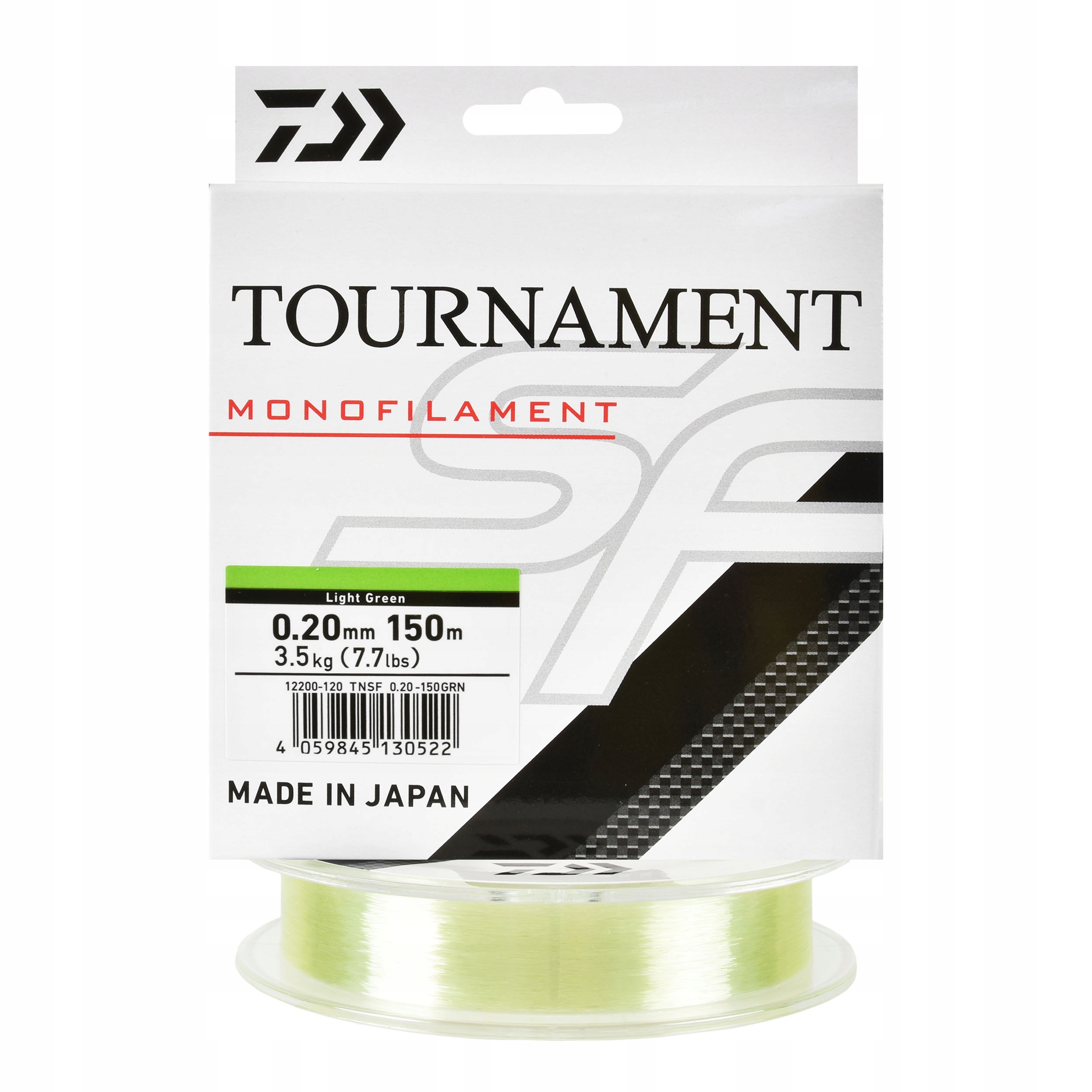 Żyłka spinningowa Daiwa Tournament Sf jasnozielona transparent 0.20mm 150m