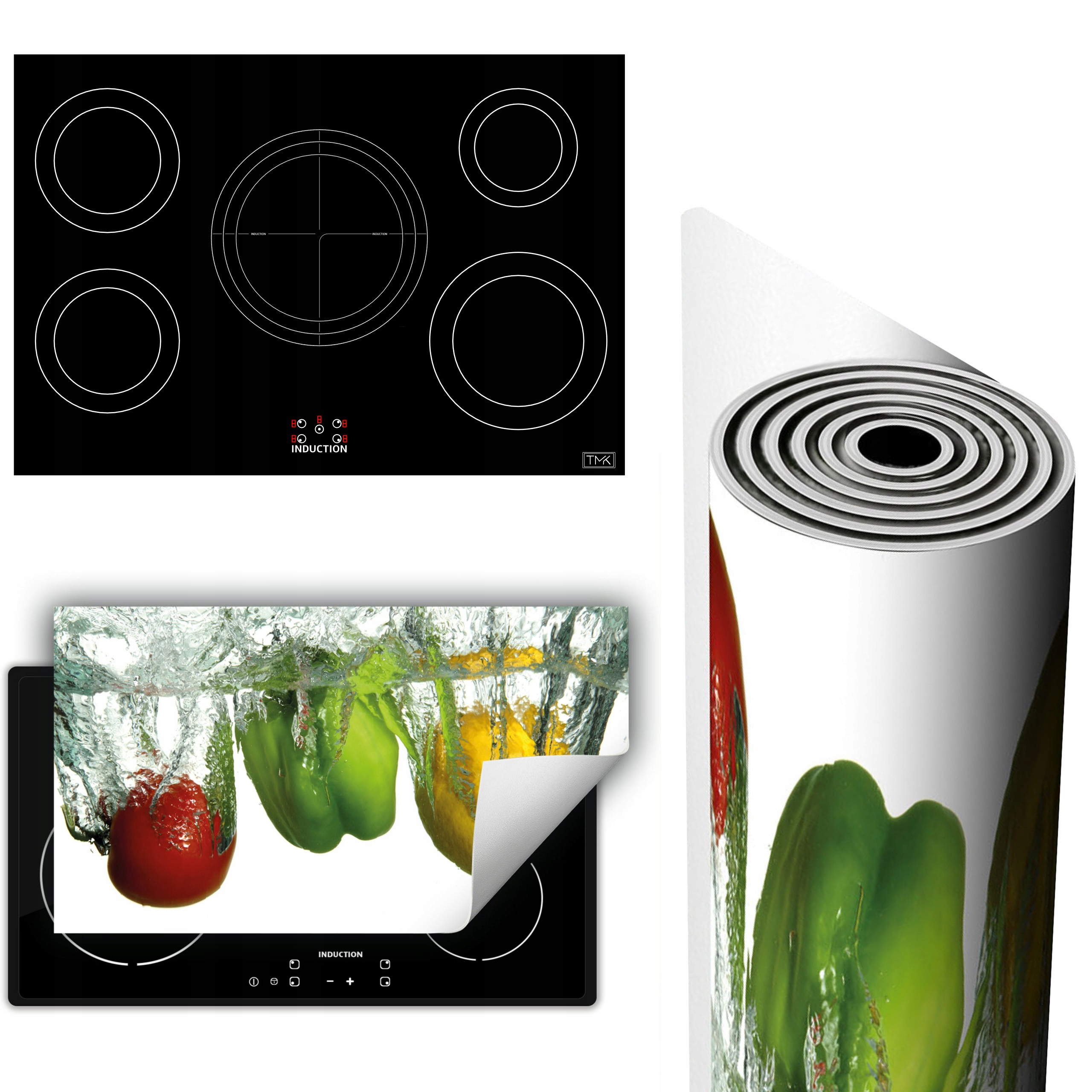 Vinylová Podložka Ochrana Sporáku Desky 90x52 Voda paprika