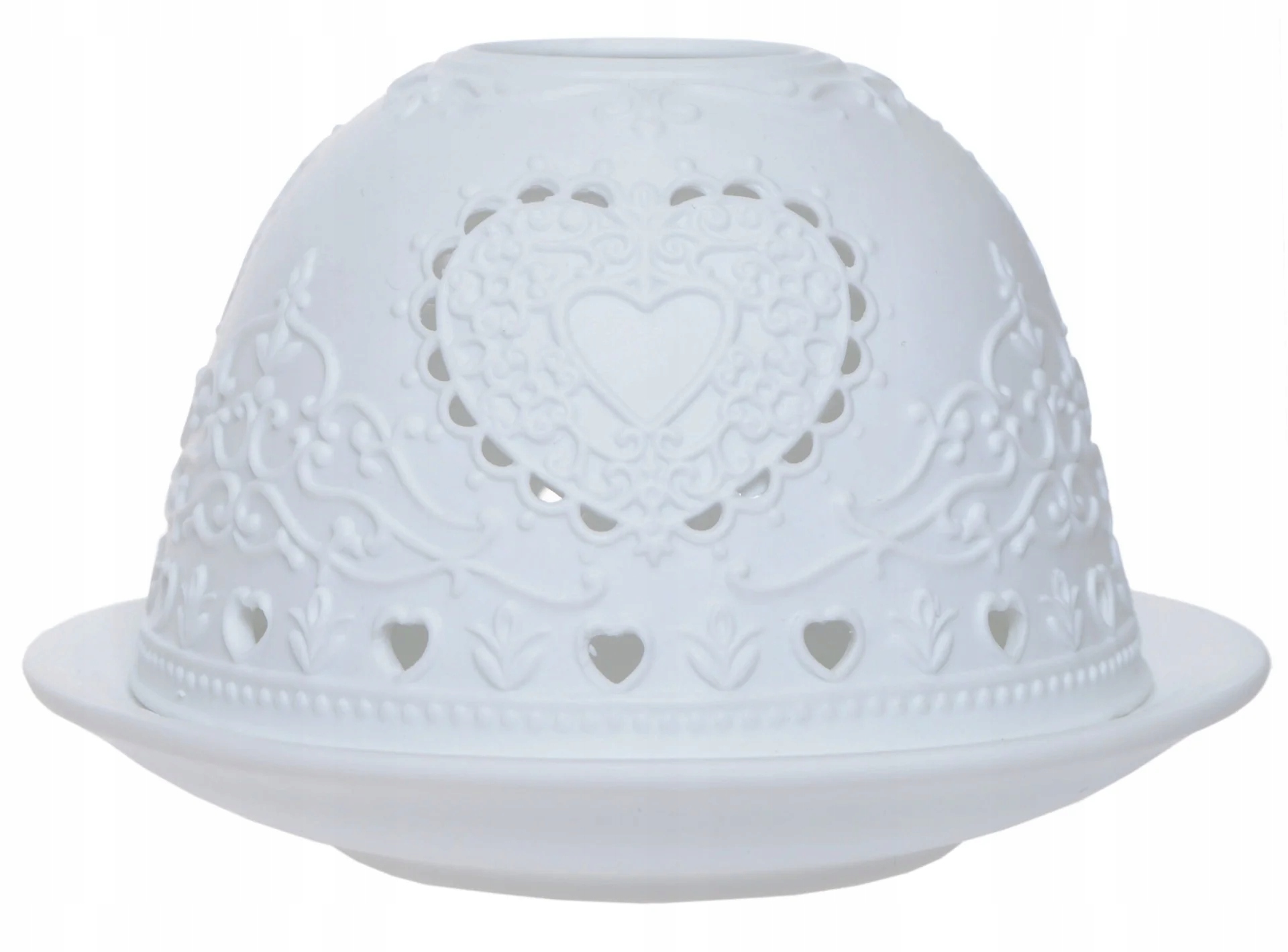 

Lampion porcelanowy biały z sercem 7,5