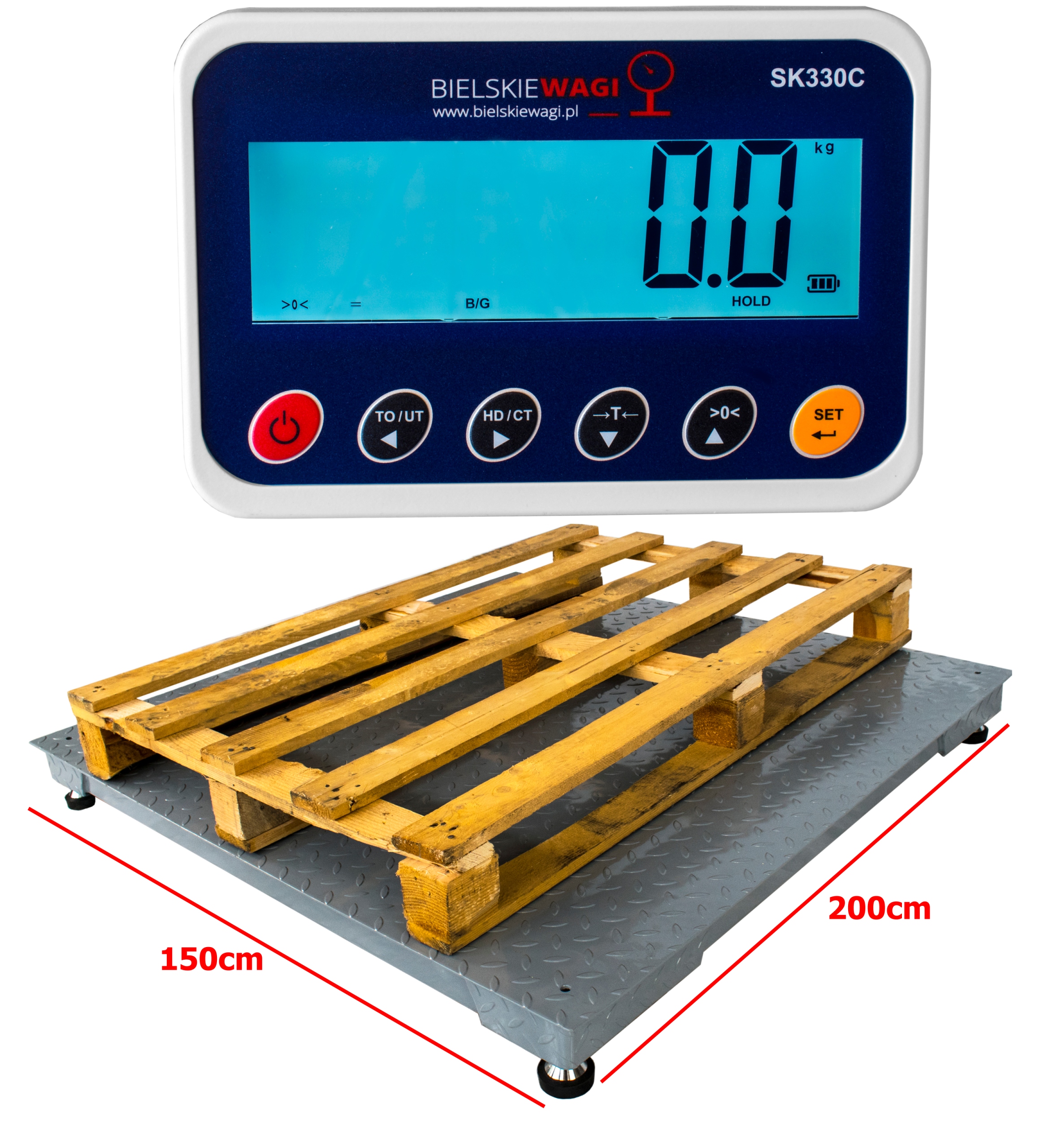 Plošinová Váha Paletová 1,5x2,0m 3T 3000kg Skladová Pro Paletové Palety Big Bagů