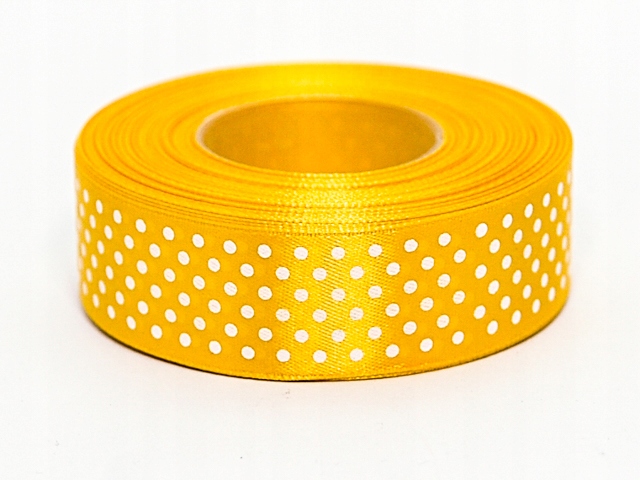 

Tasiemka w Kropki wstążka 25 mm 22 m żółta