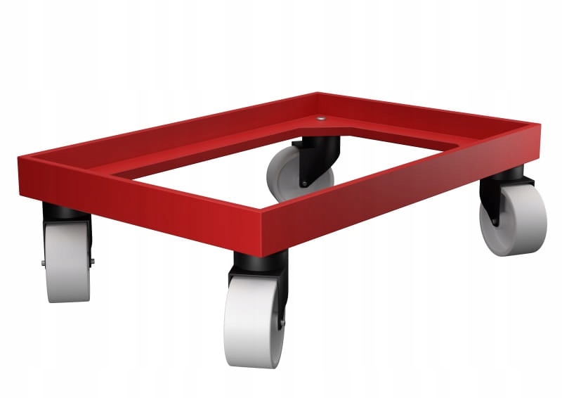 Wózek do skrzynek EURONORM czerwony 60x40cm