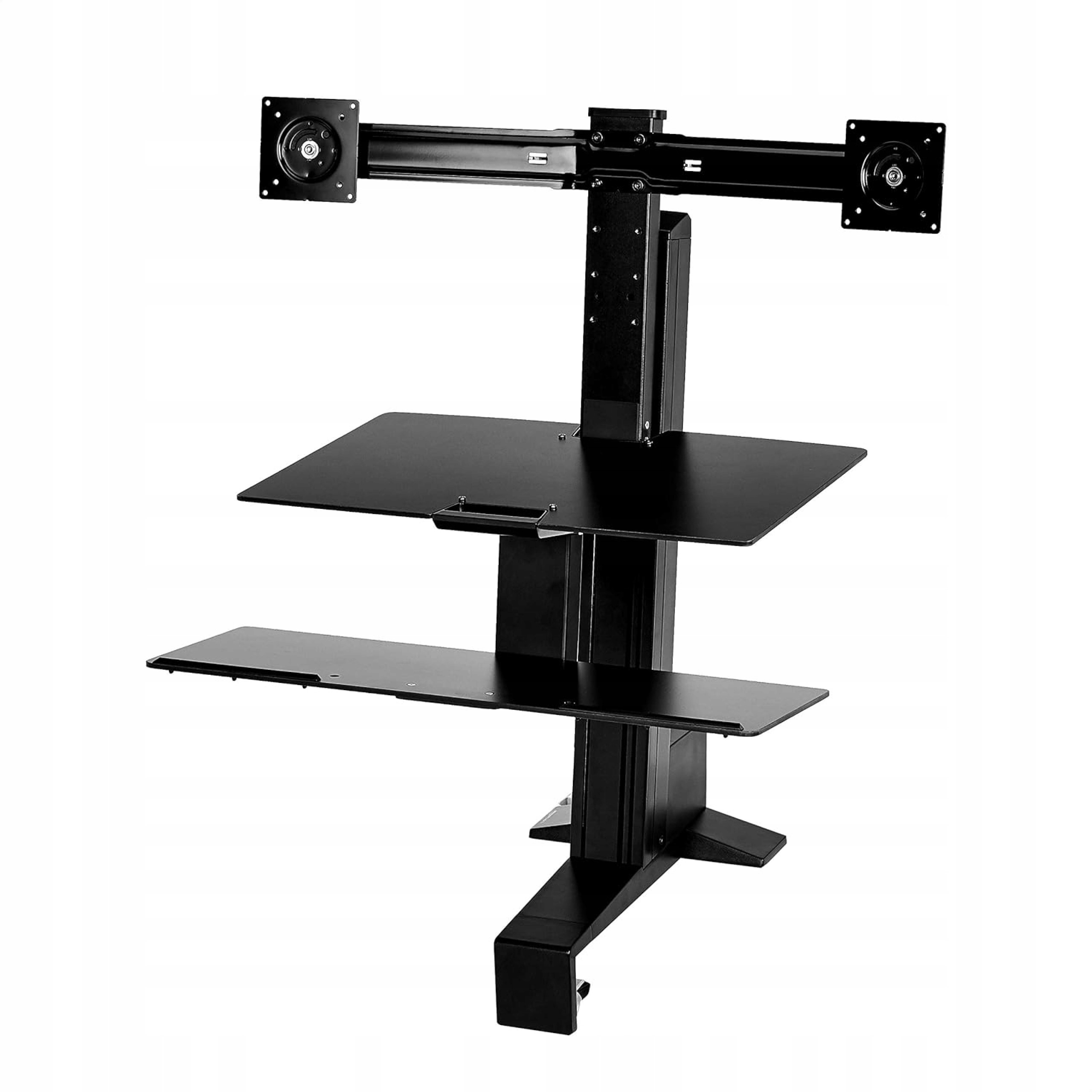 Držiak Na Dva Monitory S Ergonomickým Stolom, Nastaviteľný, 24 Palcov, S Poličkou