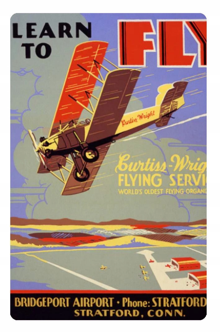 

Magnes na lodówkę stara reklama samolot latanie