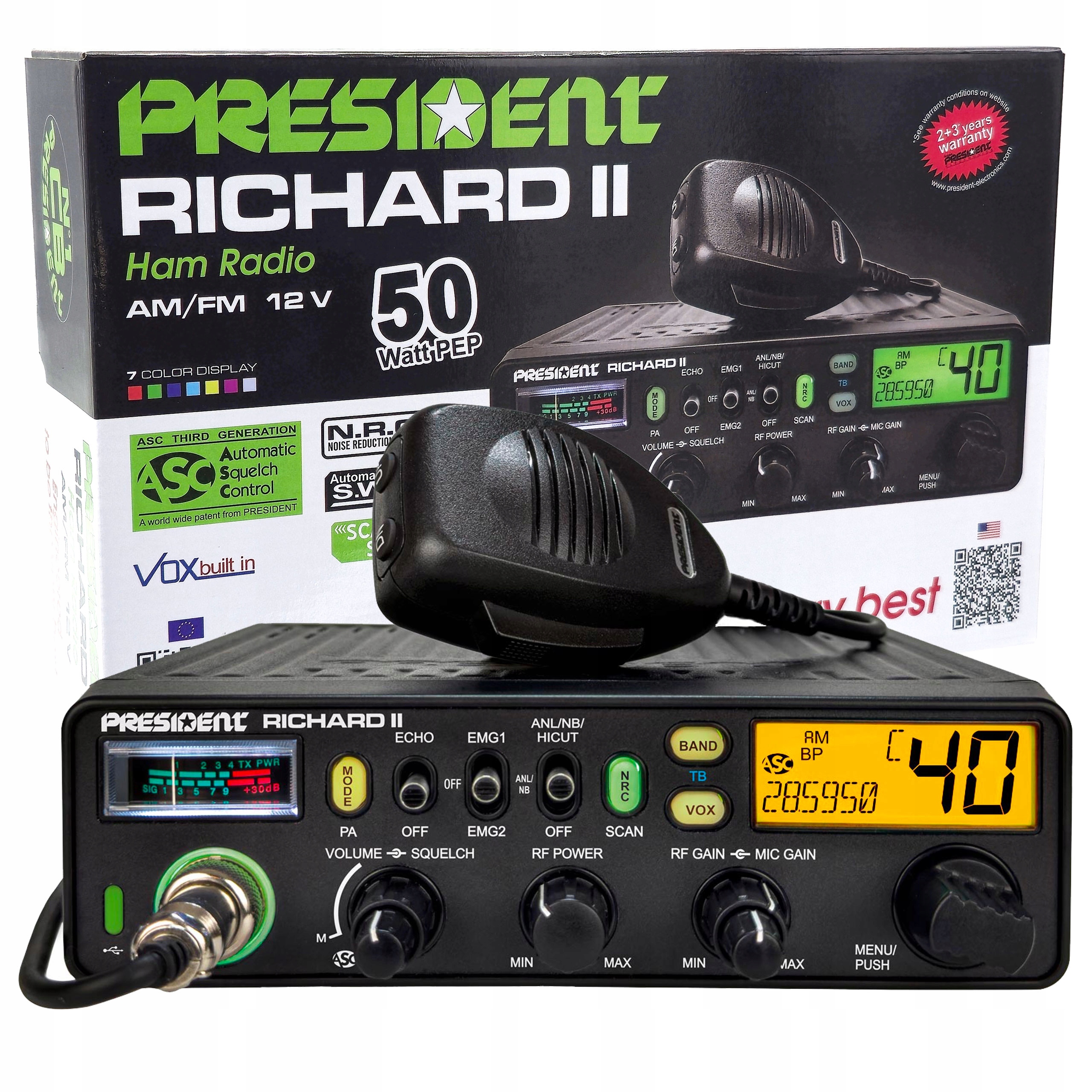 President Richard II amatérský radiotelefon s pásmem Cb verze II a Nrc