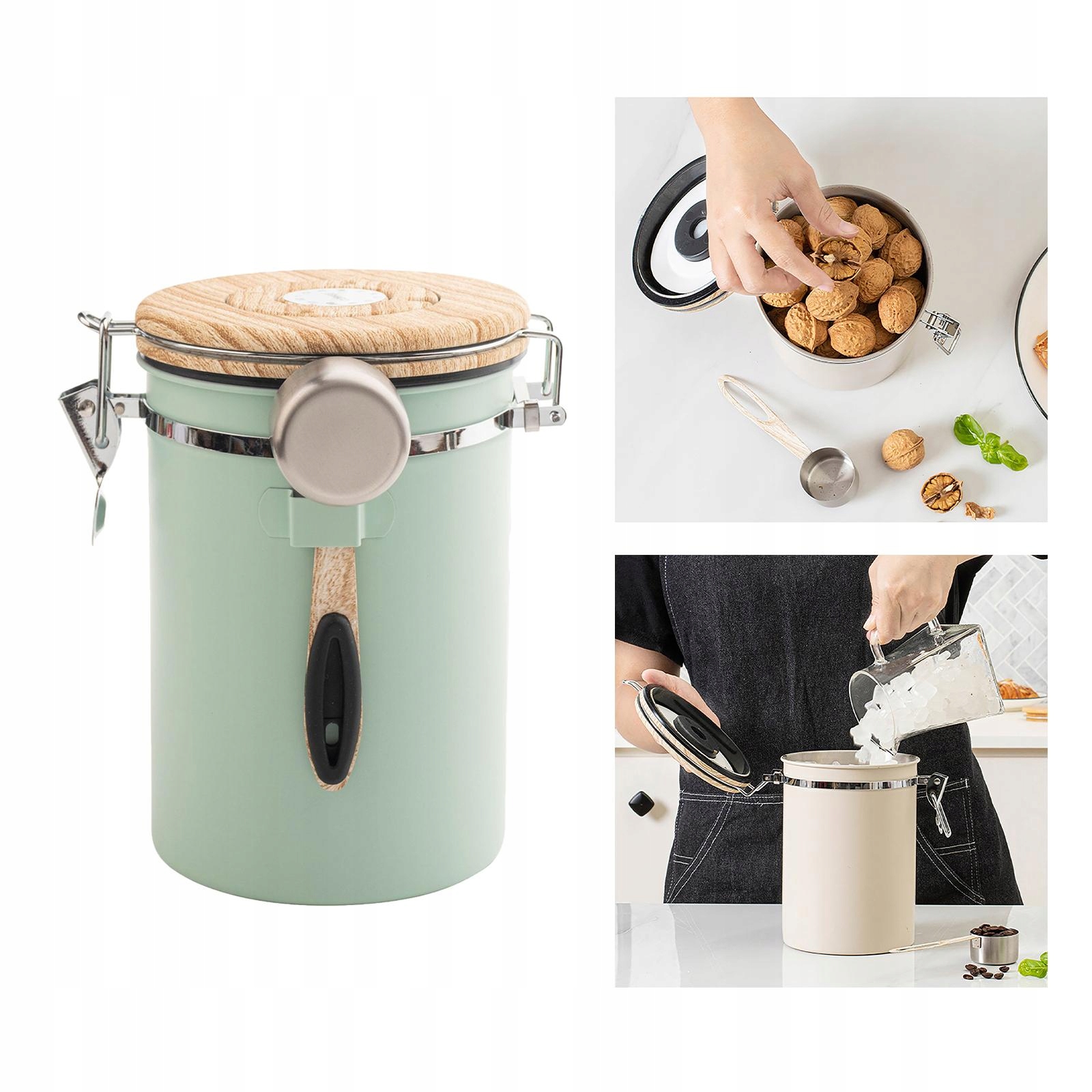 z pojemnikiem na łyżkę z datą i miarką na beż Długość całkowita 0.1 cm