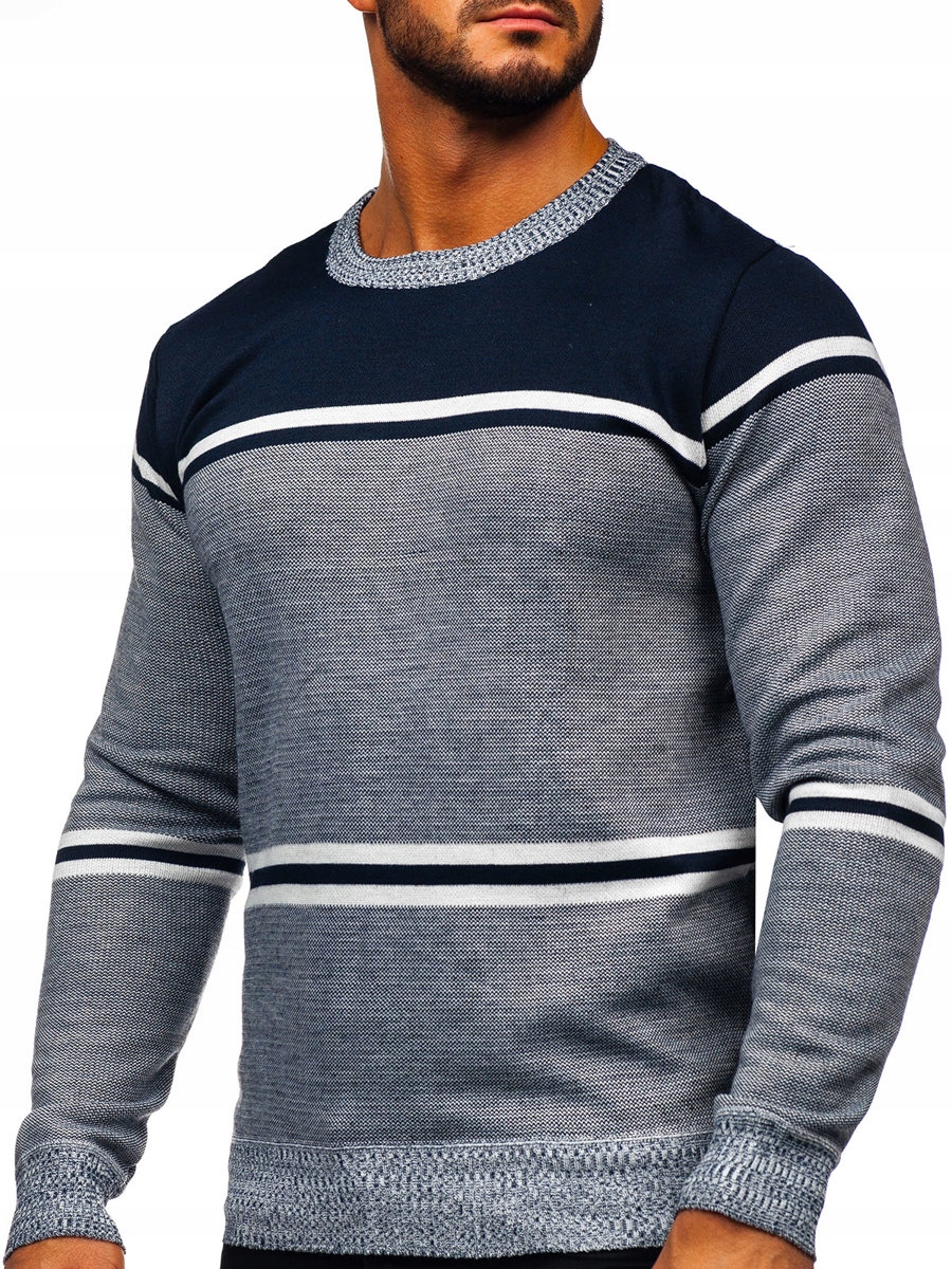 

Sweter Męski Klasyczny Granatowy 6300 DENLEY_3XL